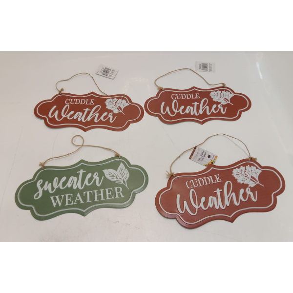 SWEATER WEATHER PLAQUE SIGN, WOOD WALL HANGING SIGNS,WALL DECORATIONS FOR LIVING ROOM -N