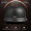 Image 1 : VINTAGE DURABLE HALF FACE GERMAN MOTORCYCLE HELMET (MATTE BLACK)