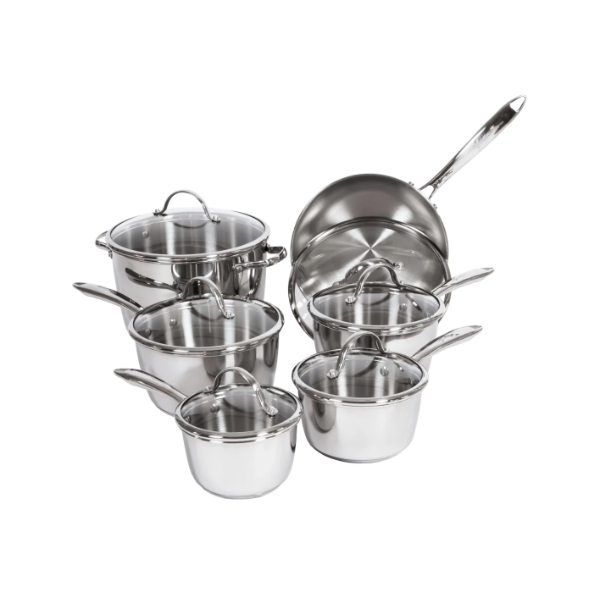 LAGOSTINA STAINLESS STEEL COOKWARE SET, 12-PIECES -SU
