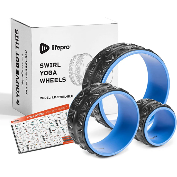 LIFEPRO YOGA WHEEL 3-SET: BACK, NECK & SPINE ALIGNMENT & RELIEF ROLLER