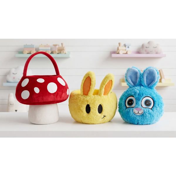 WHIMSICAL PLUSH CHARACTER BASKETS -U