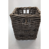 Image 3 : SPETEBO SHABBY GREY RATTAN RECTANGULAR STORAGE BASKET -U