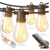 Image 1 : ADDLON 50FT LED OUTDOOR STRING LIGHTS, WATERPROOF DIMMABLE WITH REMOTE -N