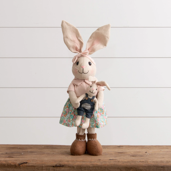  STANDING GIRL RABBIT WITH FLORAL DRESS -N