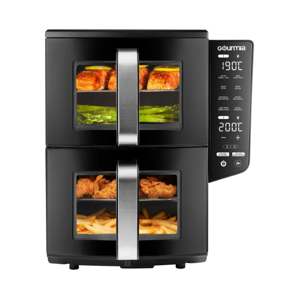 GOURMIA 4 DISH DUAL BASKET AIR FRYER WITH SYNC FINISH & SYNC COOK, 10.4 L (11 QT.) (USED)