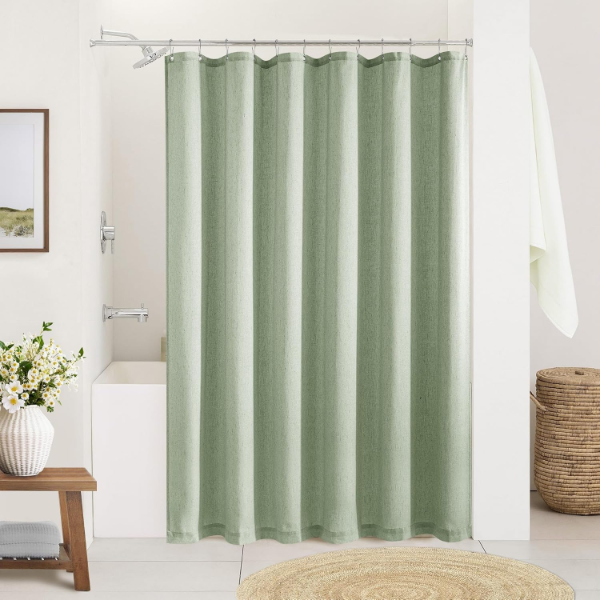 SAGE GREEN SHOWER CURTAIN FOR BATHROOM