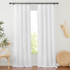 Image 1 : RYB HOME WHITE THICK LINEN CURTAINS 108 INCHES LONG