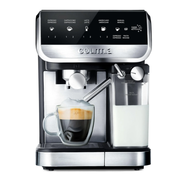 GOURMIA 8-IN-1 ONE-TOUCH ESPRESSO, CAPPUCCINO, LATTE & AMERICANO MAKER WITH AUTOMATIC FROTHING 