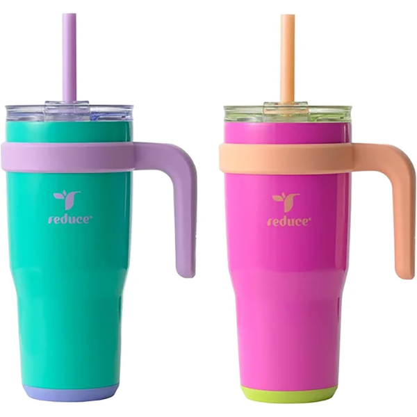 REDUCE 24 OZ. COLD1 TUMBLER, 2-PACK SHARP PINK AND WHITE (USED)