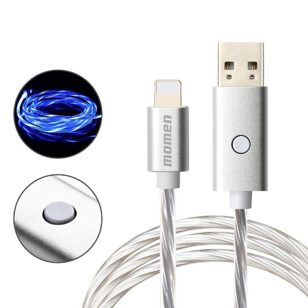 MOMEN IPHONE CHARGER CORD 10FT LED LIGHT UP (2 PCS)