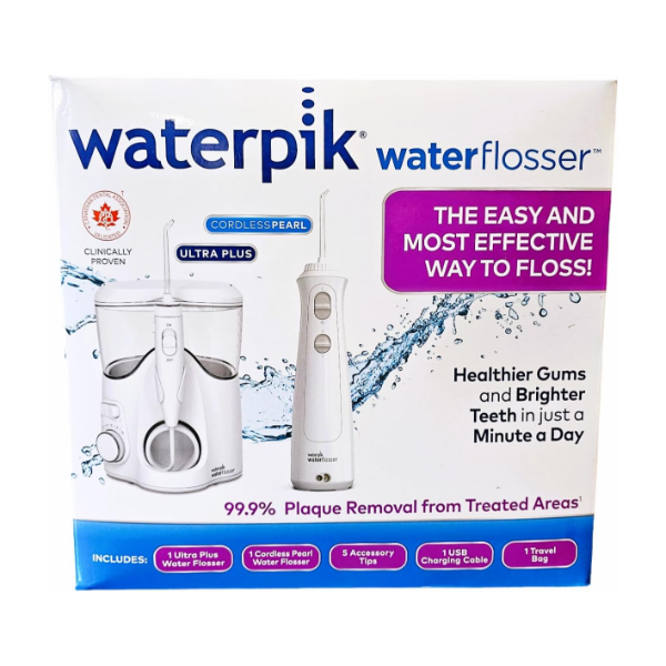WATERPIK WATERFLOSSER ULTRA PLUS WATER FLOSSER & CORDLESS PEARL WATER FLOSSER - 5 ACCESSORY TIPS