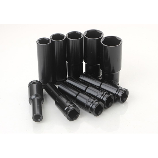 10PCS PNEUMATIC ELECTRIC EXTENDED DEEP SOCKET SETS 1/2" SQUARE FEMALE FOR WRENCH -N