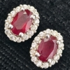 Image 1 : SILVER RUBY WHITE TOPAZ(0.85CT) EARRINGS