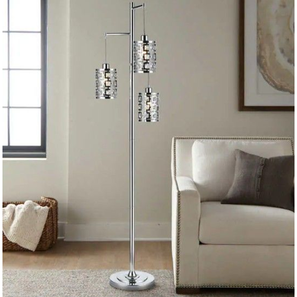 
BRIDGEPORT DESIGNS FLOOR LAMP BRIDGEPORT DESIGNS POLISHED CHROME FINISH FLOOR LAMP (SLIGHTLY USED)