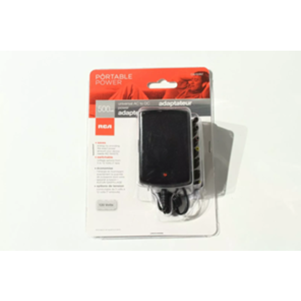 RCA UNIVERSAL AC/DC ADJUSTABLE POLARITY - 3V TO 12V 500MA POWER ADAPTER