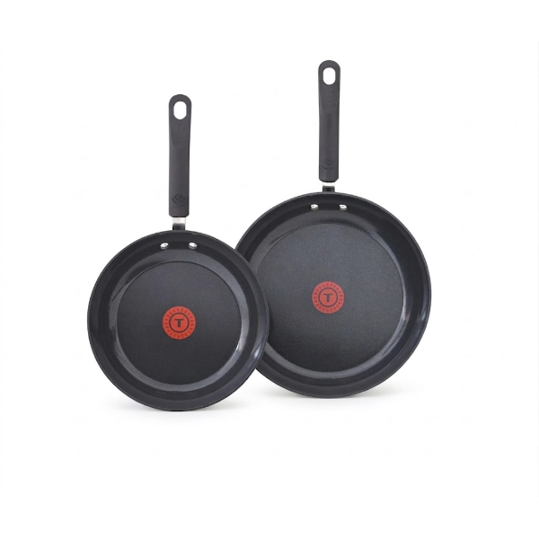 T-FAL CERAMIC NON-STICK SKILLET SET, 2-PIECE ONLY -U