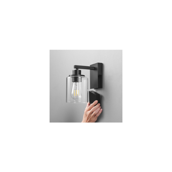 GLOBE ELECTRIC INTEGRATED RECHARGEABLE BATTERY GLASS WALL SCONCES -SU, 1 MISSING BULB