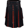 Image 1 : FASHION HYBRID KILT WITH RED LACES PLEATS SCOTTISH TRADITIONAL KILT HIGHLANDER SPORTS (SIZE:44)