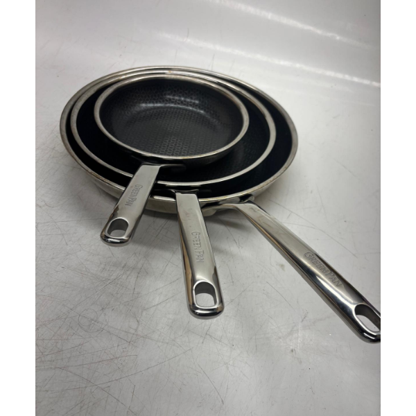 GREENPAN FRYING PAN 3 PIECE -U