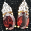 Image 1 : GOLD PLATED SIL GARNET CZ(1.15CT) EARRINGS