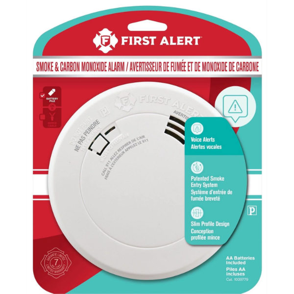 FIRST ALERT SC9120LBLA HARDWIRE SMOKE/CARBON MONOXIDE ALARM -U