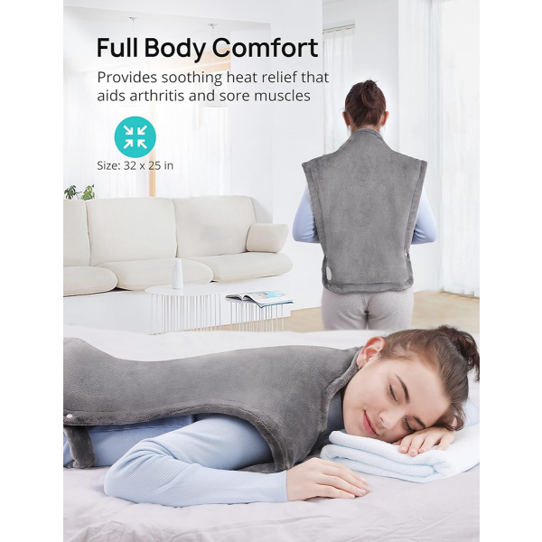 HEATING PADS FOR NECK AND SHOULDERS, 32" X 25" ELECTRIC HEATED PAD FOR BACK PAIN RELIEF