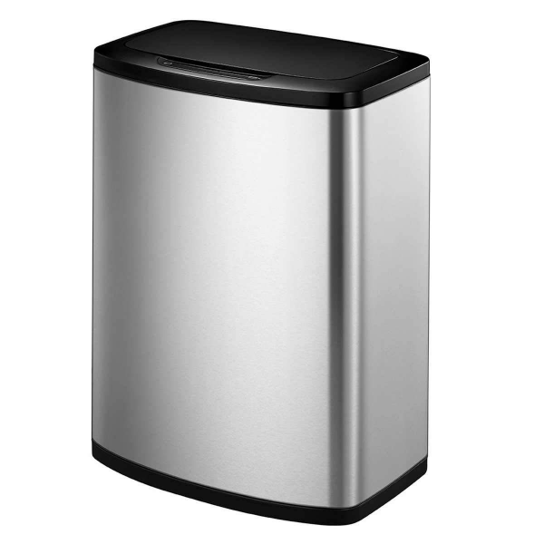 EKO 47L/12.4G FINGERPRINT-RESISTANT STAINLESS STEEL MOTION SENSOR TRASH CAN (USED, NO BOX)