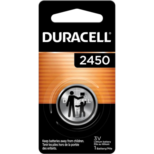 DURACELL 2450 LITHIUM BATTERY, 1 COUNT PACK (PACK OF 1) LITHIUM COIN BATTERY FOR KEY FOB