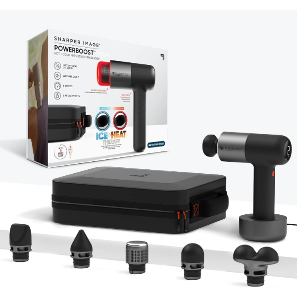 SHARPER IMAGE® POWERBOOST® PRO+ COMPACT HOT/COLD MASSAGER (SLIGHTLY USED WITH BOX) 