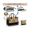 Image 1 : YOOLIFE JUTE INITIAL TOTE BAG MAKEUP