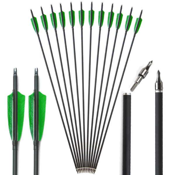 SHARROW 31-INCH CARBON ARROW. PRACTICE HUNTING ARROW SPINE. (5PCS)