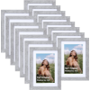 Image 1 : 4X6 PICTURE FRAMES GRAY WOOD SET OF 15