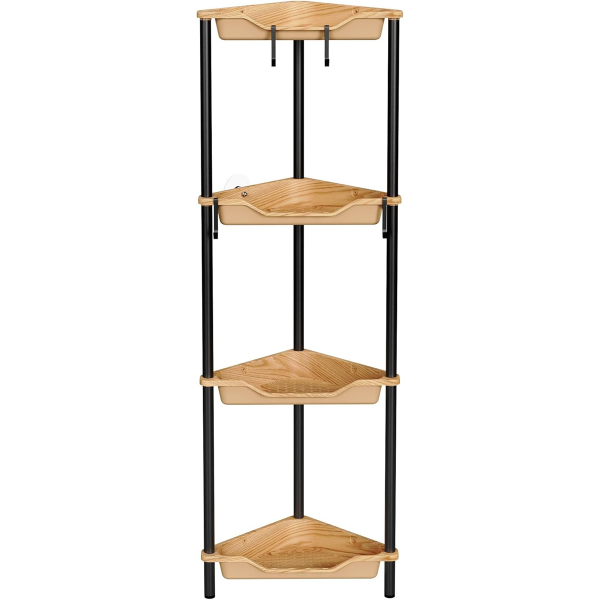 ORIMADE SET OF 4 SHOWER SHELVES WITHOUT DRILLING, STANDING SHOWER SHELF, CORNER SHOWER BASKETS