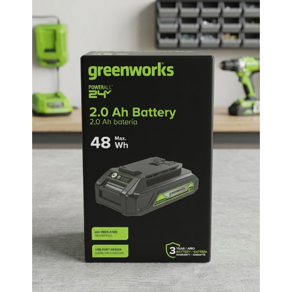 Greenworks 24V POWERALL 2.0 Ah Lithium-Ion Battery - N