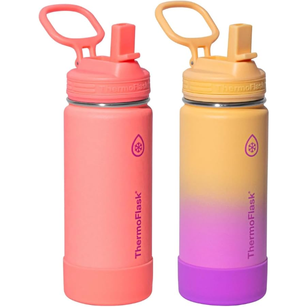 THERMOFLASK STAINLESS STEEL KIDS WATER BOTTLES, BPA-FREE, 474ML EACH, 3 COUNT -U