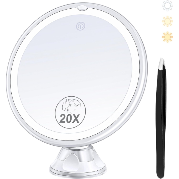 BEAUTY PLANET 2024 UPGRADED MAGNIFYING MIRROR WITH LIGHT