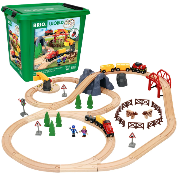 BRIO LARGE COUNTRYSIDE AND CARGO SET (SLIGHTLY USED, MISSING PARTS)