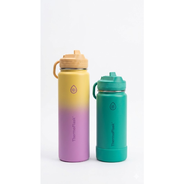 THERMOFLASK STAINLESS STEEL KIDS WATER BOTTLES 474ml THERMOFLASK 16 OZ KIDS BOTTLE WITH STRAW LID -N