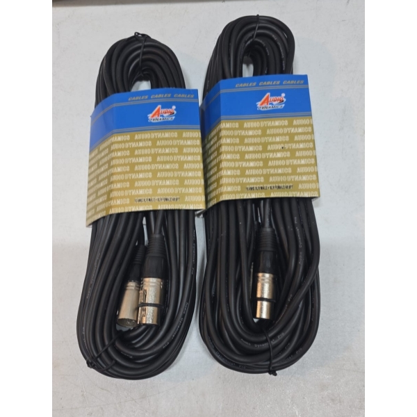 AUDIO DYNAMICS 15AWG XLR MALE/FEMALE 48 FT 2 PIECES (NEW)