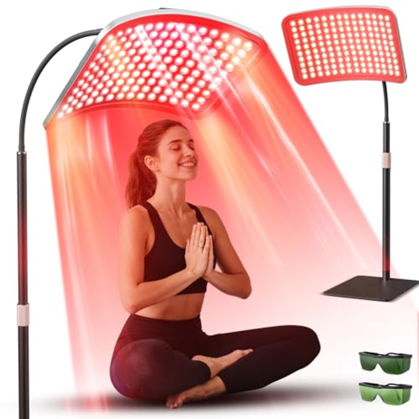 SUNKENET RED LIGHT THERAPY LAMP WITH 280 LEDS AND STABLE STAND FOR FACE AND BODY -N