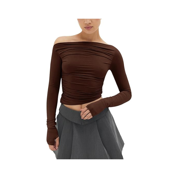 MISS MOLY WOMEN'S OFF SHOULDER ASYMMETRICAL TOPS