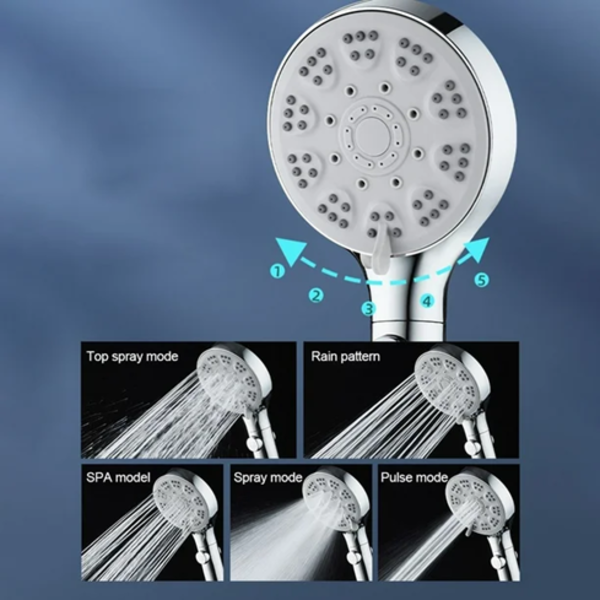 LEFU 5 MODES ADJUSTABLE SHOWER HEAD HIGH PRESSURE WATER SAVING RAINFALL FAUCET BATH