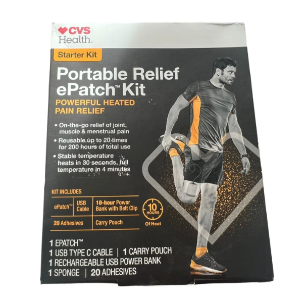PORTABLE RELIEF EPATCH STARTER KIT CVS HEALTH POWERFUL HEATED PAIN RELIEF -N