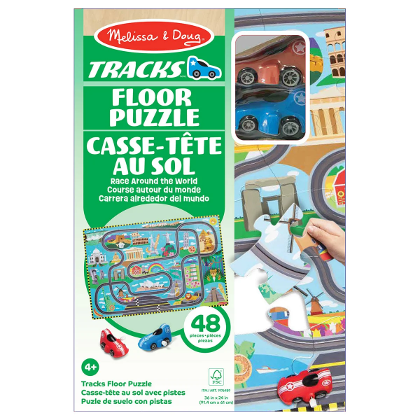 MELISSA & DOUG RACE FLOOR TRACKS PUZZLE -SU