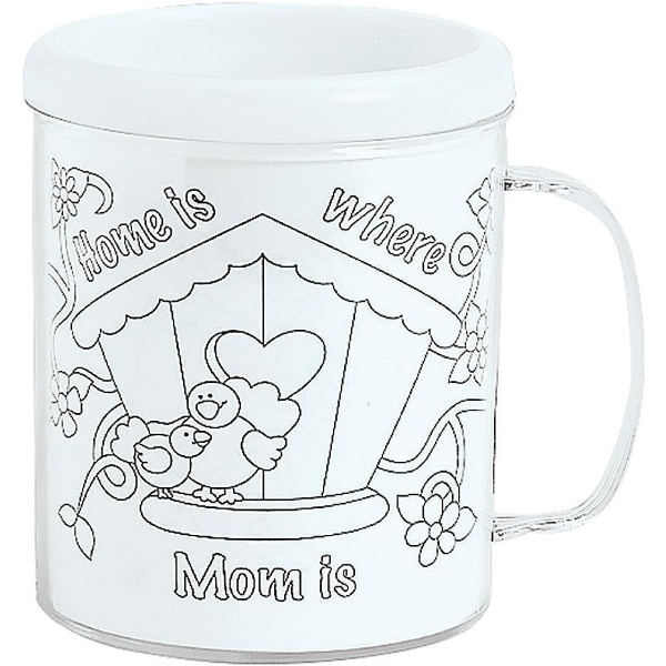 FUN EXPRESS 12 PIECES COLOR YOUR OWN MOM ARTIST MUGS (NEW)