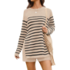 Image 1 : NENONA WOMEN'S STRIPE SWEATER SETS TWO PIECE KNIT OUTFITS