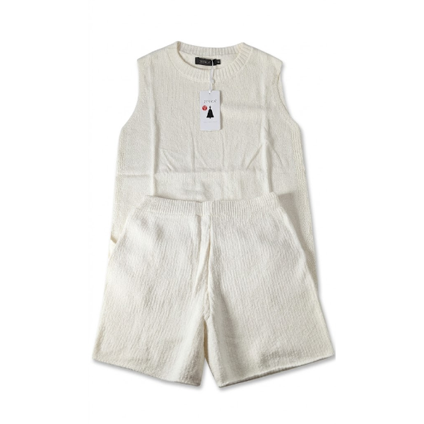 ZESICA WOMENS NEW STYLE FASHIONABLE SIMPLE LEISURE SLIM KNITTED TANK TOP+SHORT SKIRT WOMENS SET -N