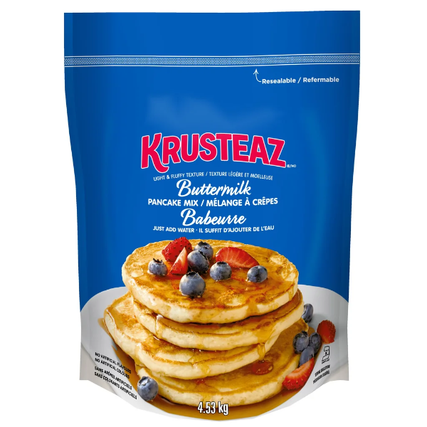 KRUSTEAZ BUTTERMILK PANCAKE MIX, 4.53 KG -N, WITH SMALL HOLE