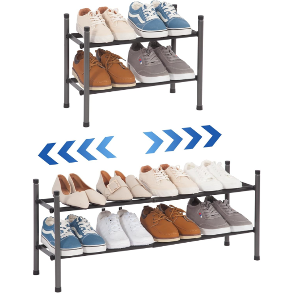 STORAGE MANIAC EXPANDABLE STACKABLE SHOE RACK FOR CLOSET