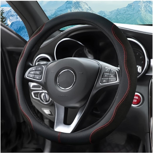 ZIPELO 14.5"-15" CAR STEERING WHEEL COVER, AUTO INTERIOR WHEEL PROTECTOR